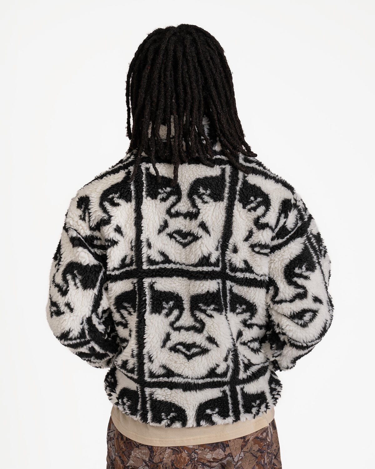 Obey REPEATED ICON SHERPA JACKET | 121800608-BKM | AFEW STORE